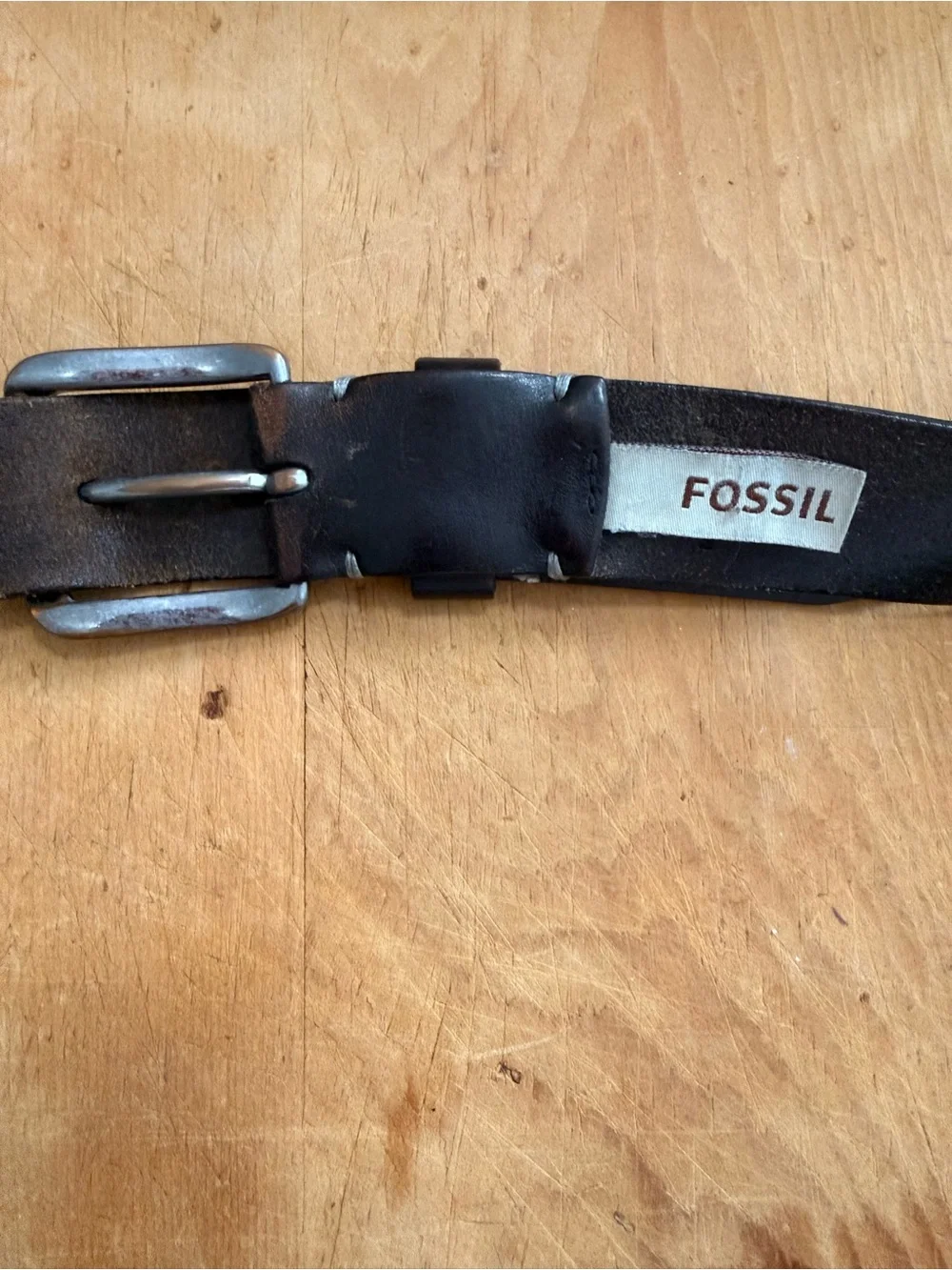 Worn-in Fossil Leather Belt, sz 42/105